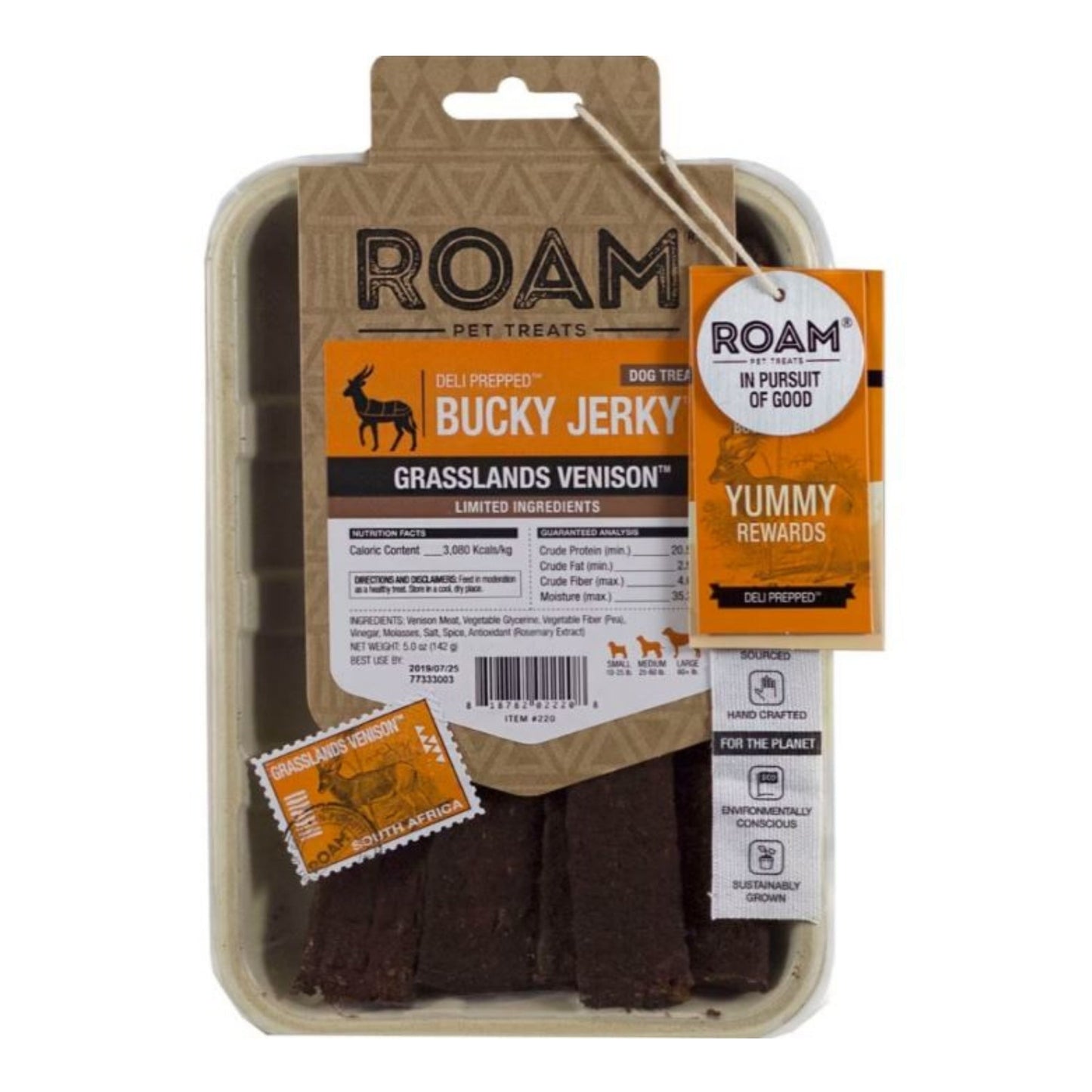 Roam Deli Prepped Bucky Jerky Venison 5oz.