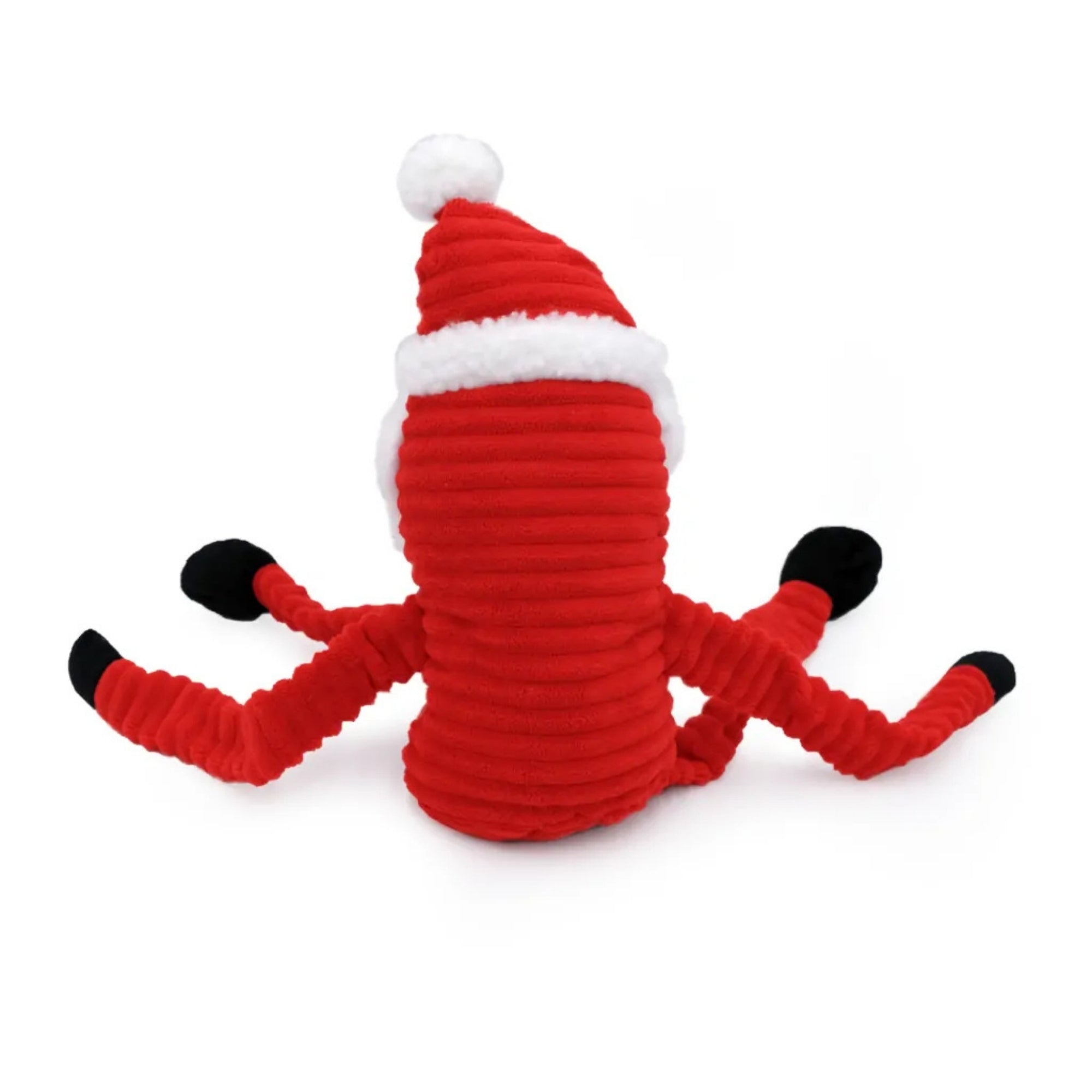 Zippypaws Holiday Crinkles Santa Red/White Large