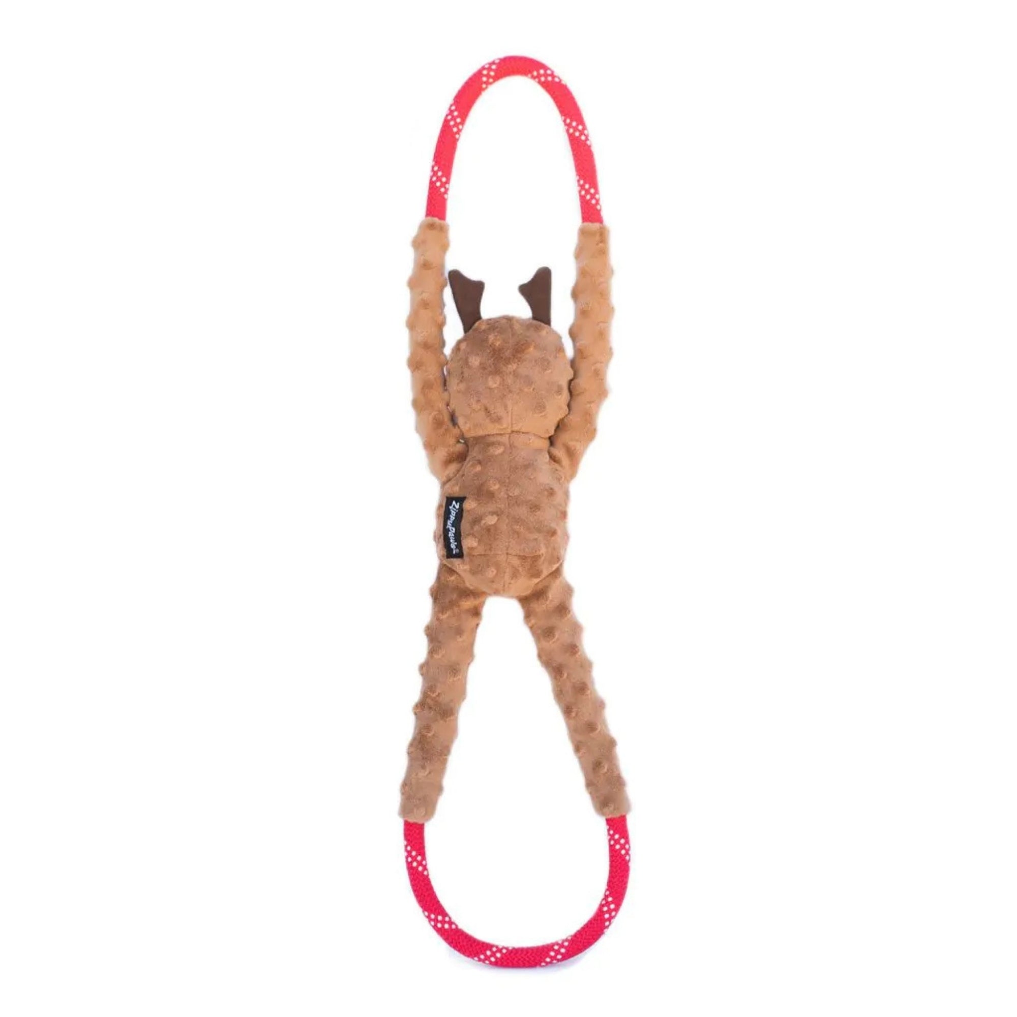 Zippypaws Holiday Ropetugz Reindeer Brown Large