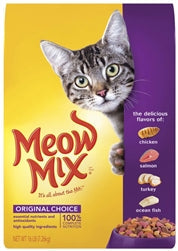 Meow-Mix Original Choice Dry Cat Food Chicken, Turkey, Salmon & Ocean Fish 16lb