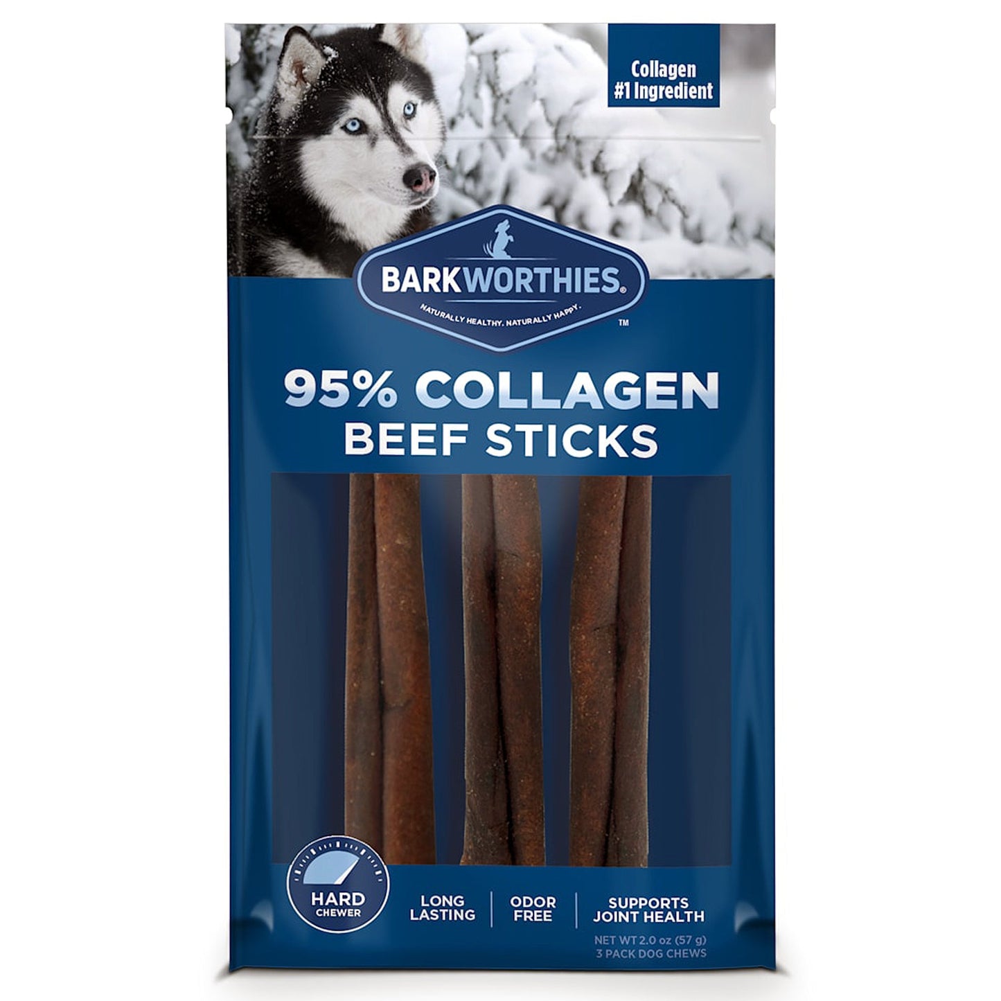 Barkworthies Dog Collagen Grain Freer Stick 6 Inch 3 Pack (Case of 6)