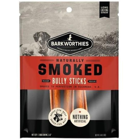 Barkworthies Smoked Bully Sticks Dog Treat 1ea/56In/3 ct