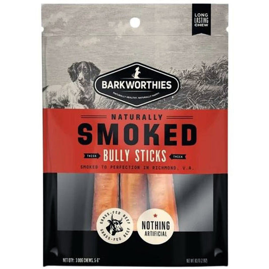 Barkworthies Smoked Thick Bully Sticks Dog Treat 1ea/MD, 56 in, 3 ct