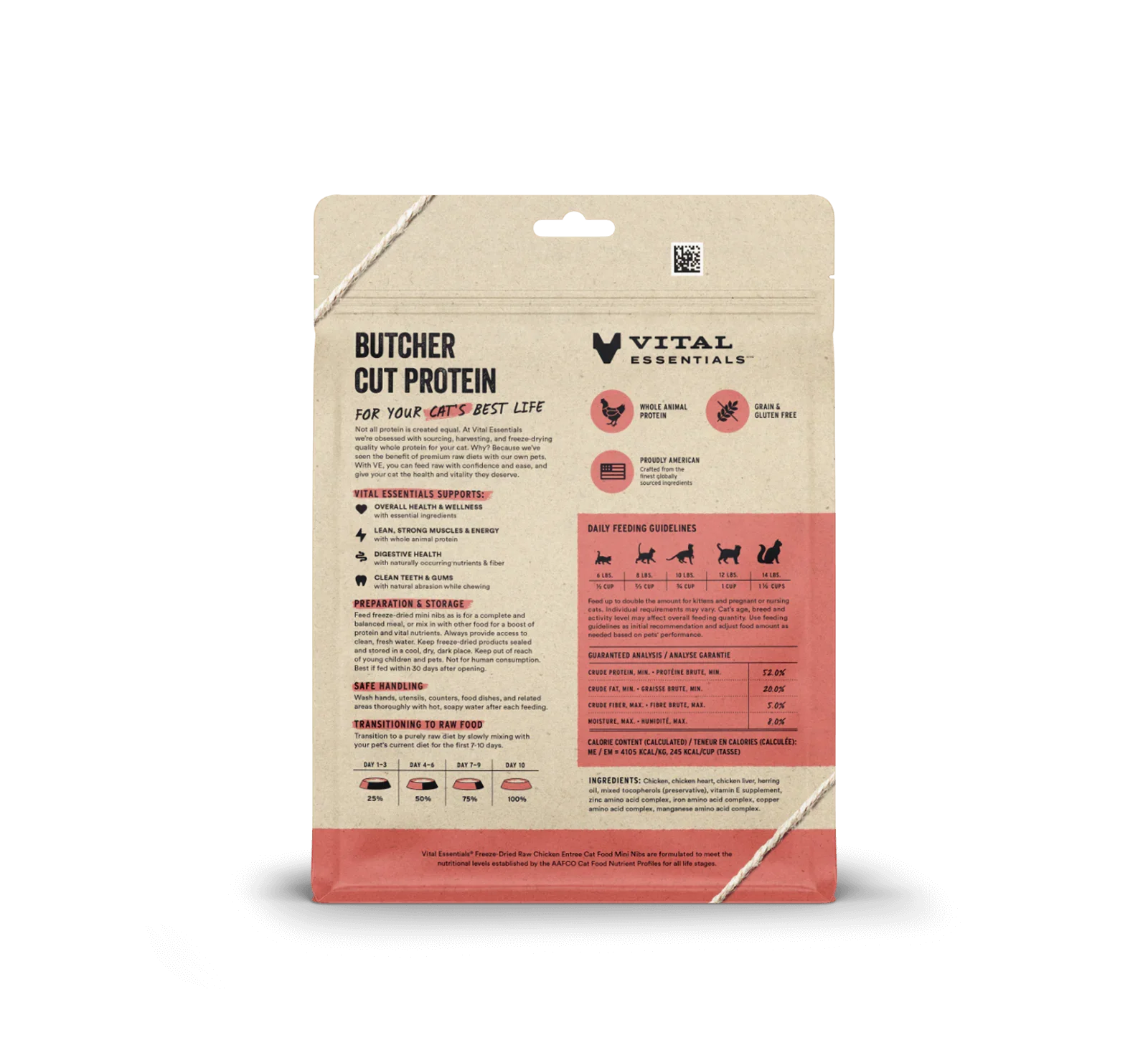 Vital Essentials Cat Freeze Dried Mini Nibs Chicken 8oz.