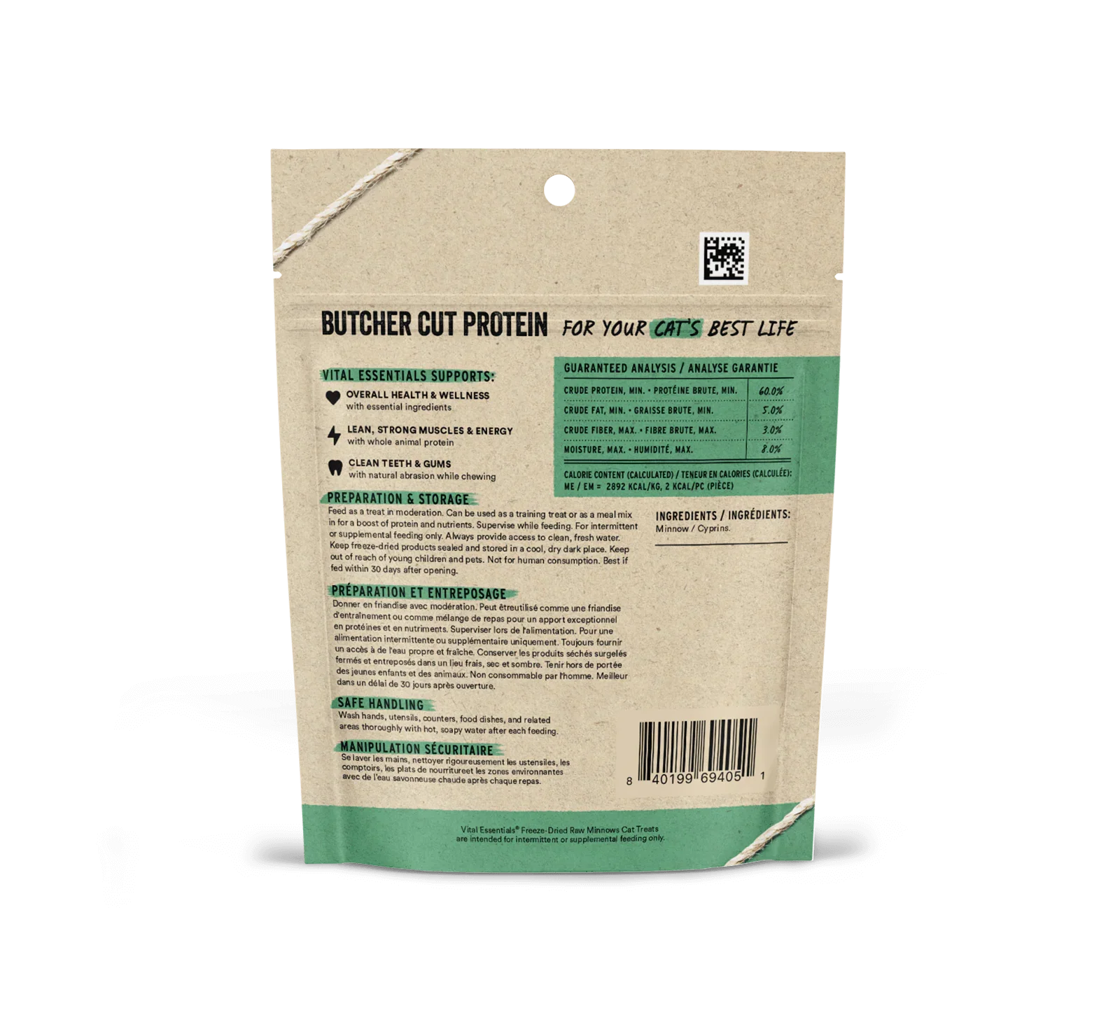 Vital Essentials Cat Freeze-Dried Treat Minnows 0.5oz.