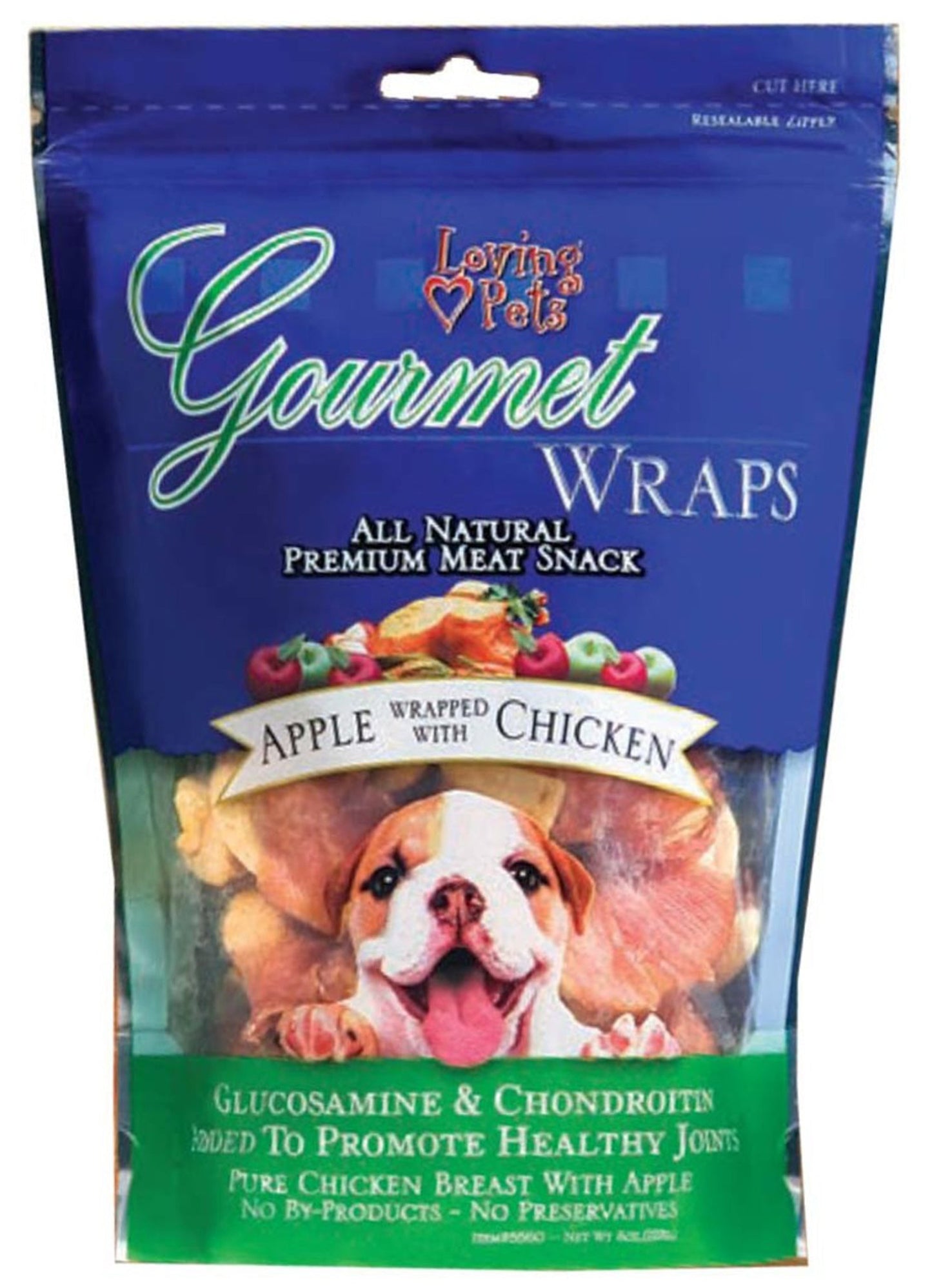 Loving Pets Gourmet Wraps Dog Treat Apple  Chicken, 1ea/6 oz