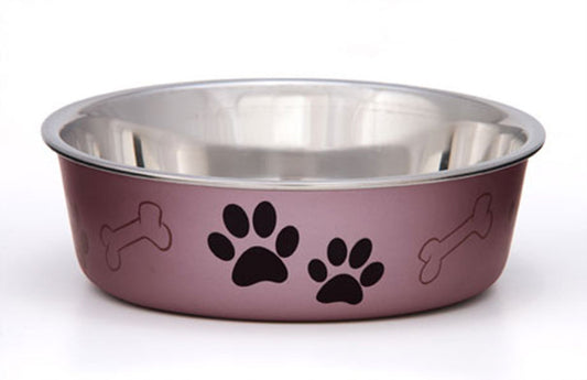Loving Pets Metallic Dog Bowl Grape, 1ea/MD