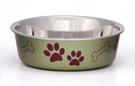 Loving Pets Metallic Dog Bowl Artichoke, 1ea/MD