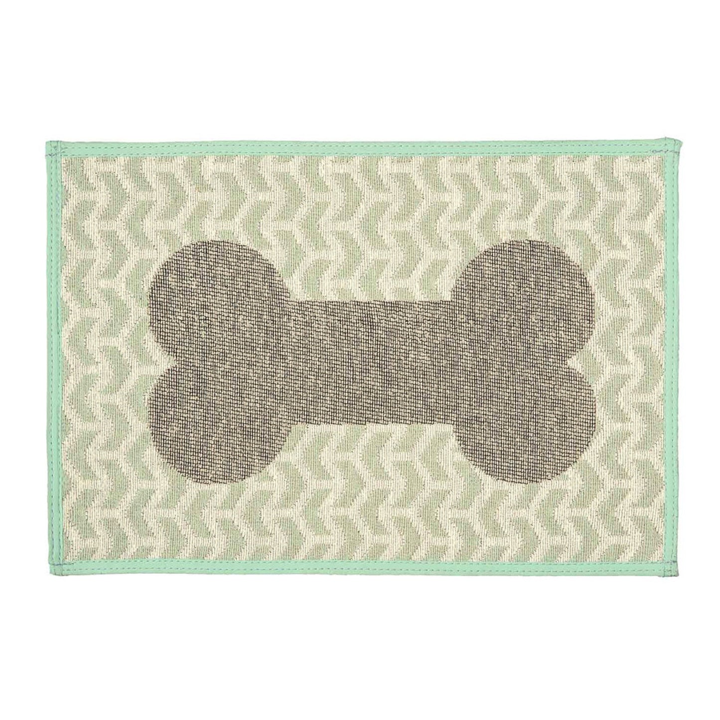 Loving Pets Bella Fashion Mats Geometric Bone, Aqua, 1ea