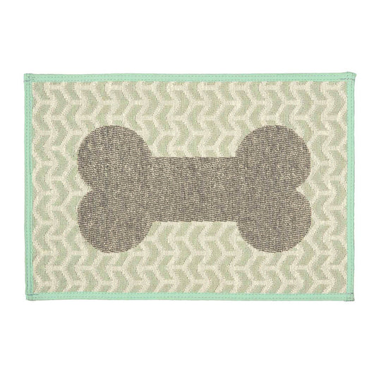 Loving Pets Bella Fashion Mats Geometric Bone, Aqua, 1ea