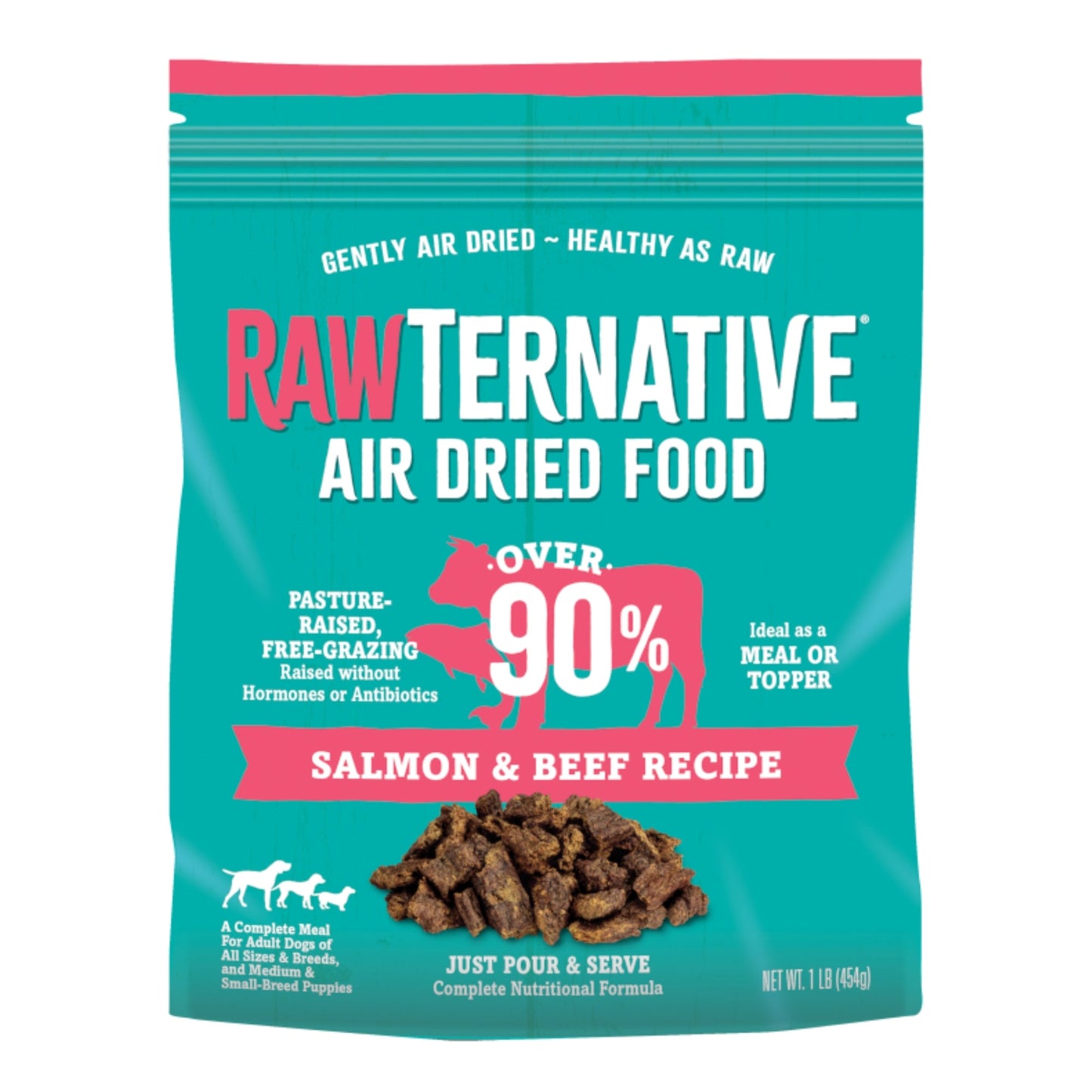 Grandma Mae's Country Naturals Rawternative Air Dried Dog Food Salmon & Beef 5oz
