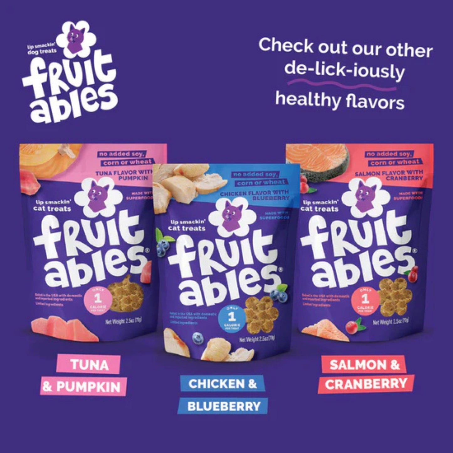 Fruitables Limited Ingredient Crunchy Cat Treats Chicken w/Blueberry 1ea/2.5 oz