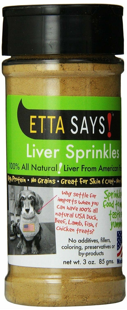 Etta Says! Liver Sprinkles 100% All Natural Dog Food Topper 3.0 oz