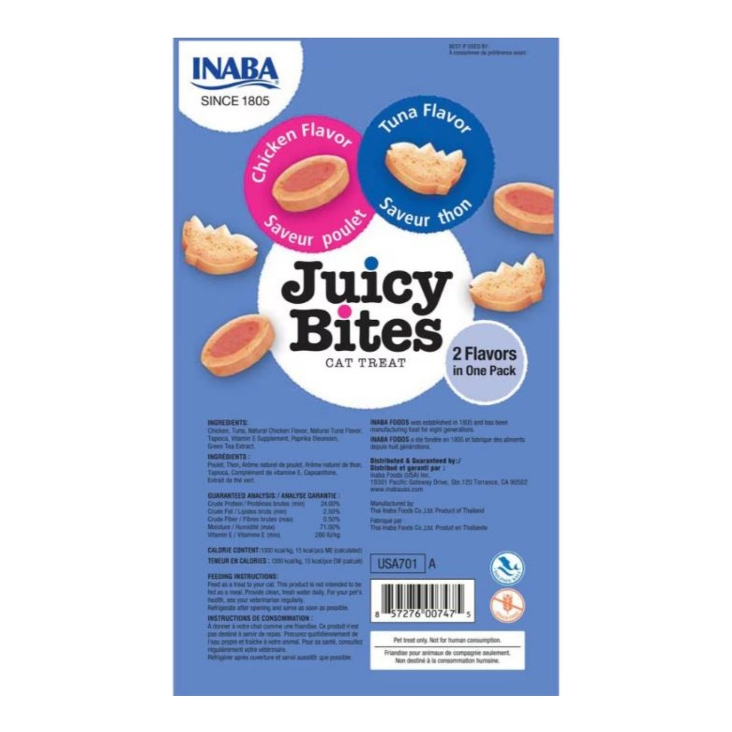 Inaba Cat Juicy Bites Scallop Crab 1.2oz. (6 Count)