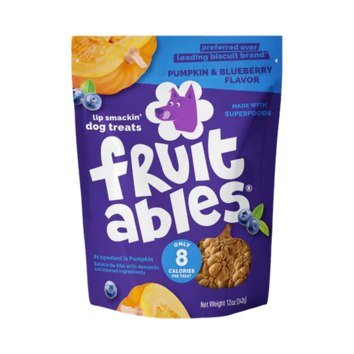 Fruitables Crunchy Baked Dog Treats Pumpkin/Blueberry 1ea/7 oz