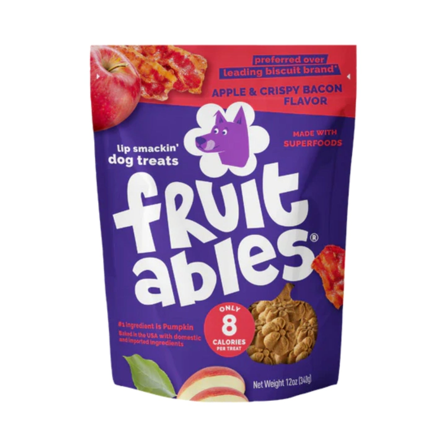Fruitables Crunchy Baked Dog Treats Crispy Bacon and Apple 1ea/7 oz