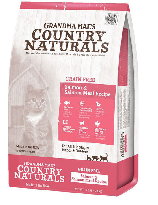 Grandma Mae's Country Naturals Grain Free Dry Cat Food Salmon 12lb