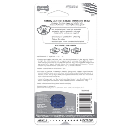 Nylabone Moderate Chew Textured Dog Dental Chew Toy Chicken, Blue, 1ea/XS/Petite  Up To 15 Lbs. 1 ct