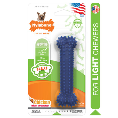 Nylabone Moderate Chew Textured Dog Dental Chew Toy Chicken, Blue, 1ea/XS/Petite  Up To 15 Lbs. 1 ct