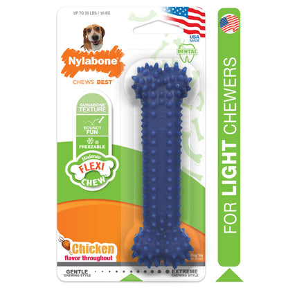Nylabone Moderate Chew Textured Dog Dental Chew Toy Chicken, Blue, 1ea/Medium/Wolf  Up To 35 Lbs. 1 ct