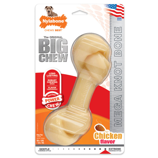 Nylabone Power Chew Knot Bone BIG Dog Chew Toy Chicken, 1ea/XXL/Monster  50 Lbs. 1 ct