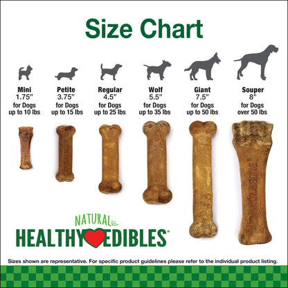 Nylabone Healthy Edibles AllNatural Long Lasting Chew Treats Variety Pack 3 count, 1ea/SMall/Regular  Up To 25 lb