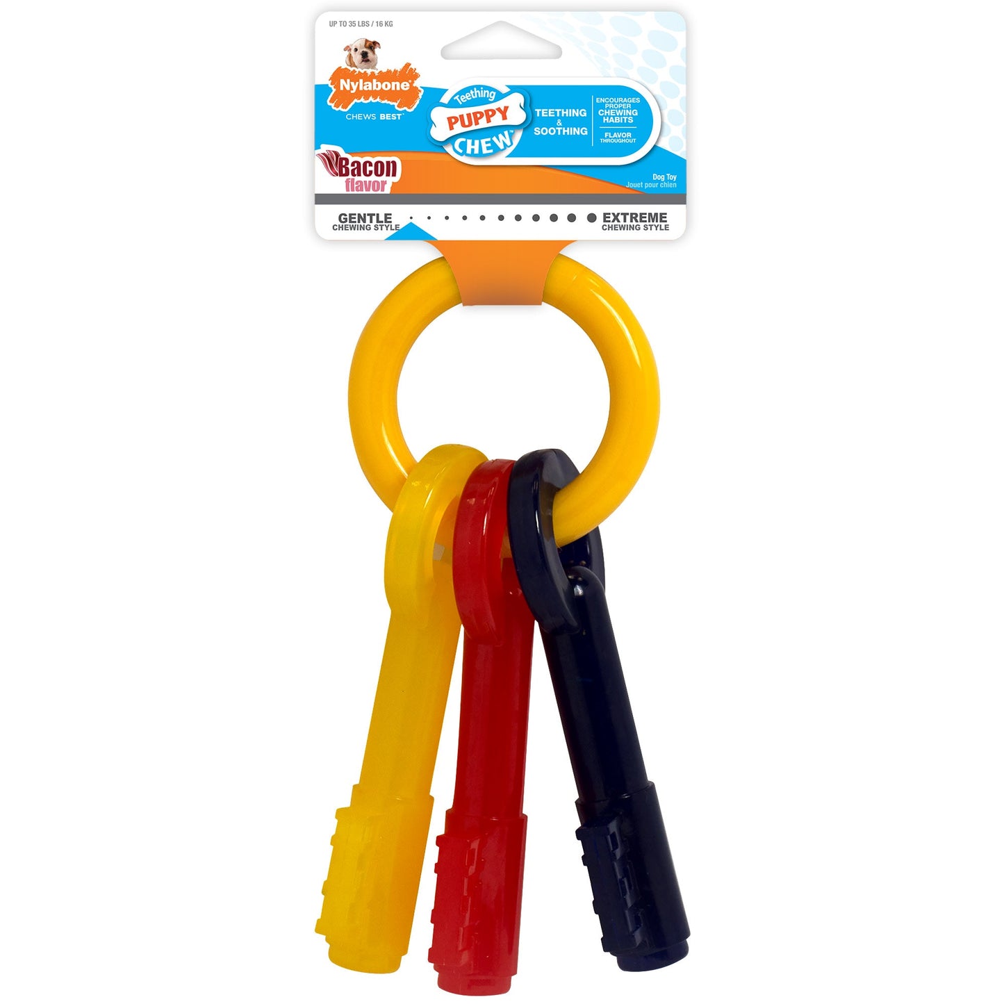 Nylabone Just for Puppies Teething Chew Toy Keys Bacon, 1ea/Medium/Wolf  Up To 35 Lbs. 1 ct