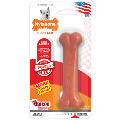 Nylabone Power Chew Dog Toy Bacon, 1ea/SMall/Regular  Up To 25 Ibs. 1 ct