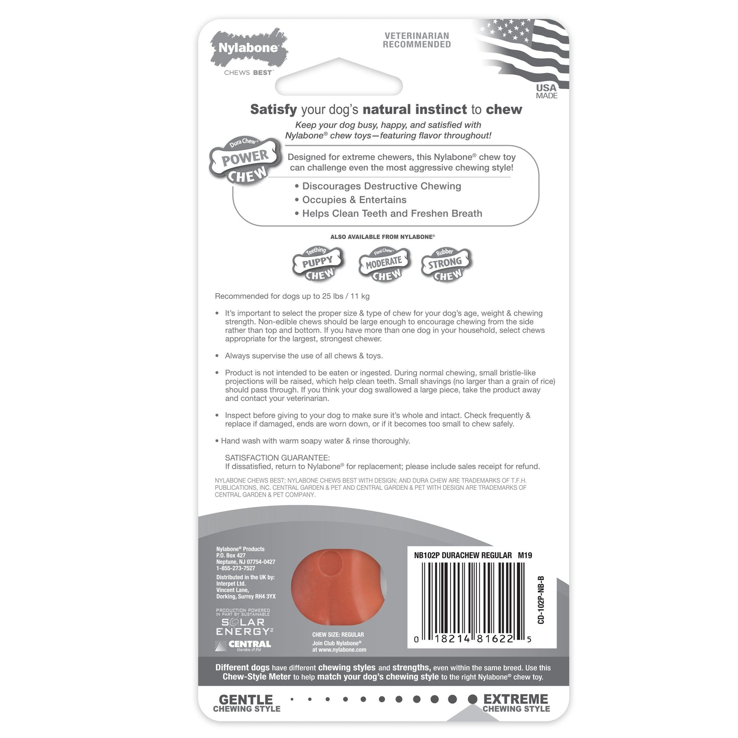 Nylabone Power Chew Dog Toy Bacon, 1ea/SMall/Regular  Up To 25 Ibs. 1 ct