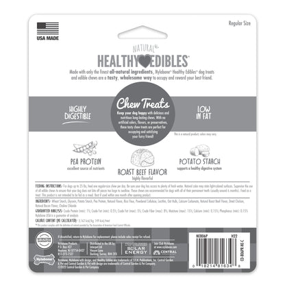 Nylabone Healthy Edibles AllNatural Long Lasting Chew Treats Roast Beef, 1ea/SMall/Regular  Up To 25 Ibs. 3 ct