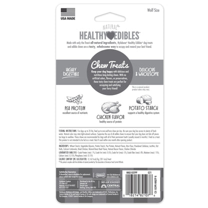 Nylabone Healthy Edibles AllNatural Long Lasting Chew Treats Chicken, 1ea/Medium/Wolf  Up To 35 Lbs. 2 ct