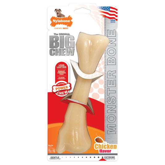 Nylabone Power Chew Monster Bone Big Dog Chew Toy Chicken, 1ea/XXL/Monster  50 Lbs. 1 ct