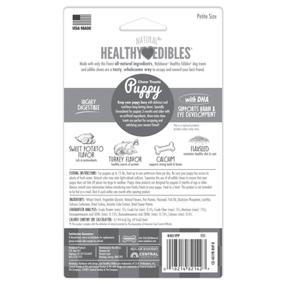 Nylabone Healthy Edibles AllNatural Long Lasting Puppy Chew Treats Turkey  Sweet Potato, 1ea/XS/Petite  Up To 15 Lbs. 4 ct