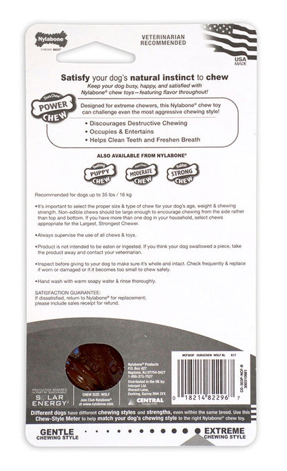 Nylabone Flavor Frenzy Power Chew Durable Dog Chew Toy Flavor Medley, 1ea/Medium/Wolf  Up To 35 Lbs. 1 ct