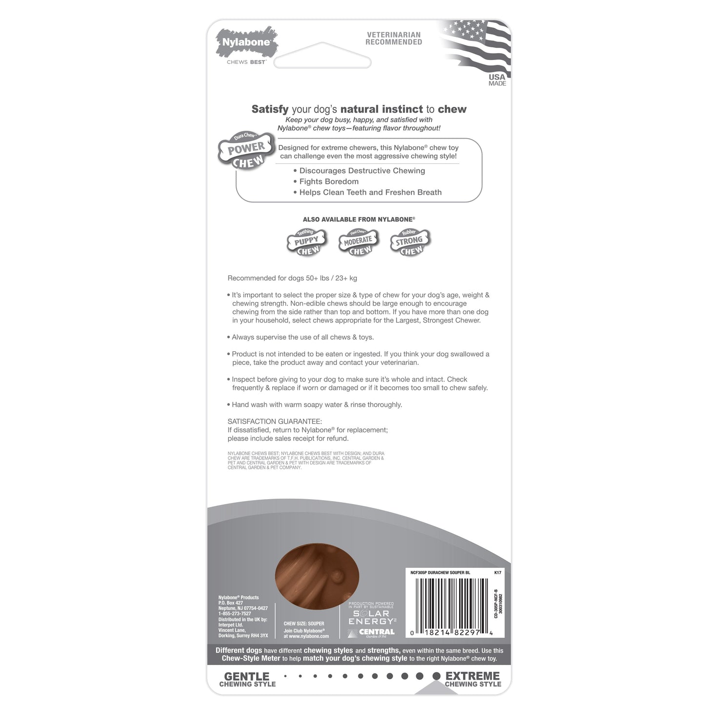 Nylabone Flavor Frenzy Power Chew Durable Dog Chew Toy Flavor Medley, 1ea/XL/Souper  50 Lbs. 1 ct