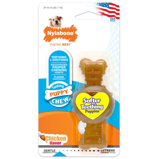 Nylabone Puppy Ring Bone Teething Toy for Puppies Chicken, 1ea/XS/Petite  Up To 15 Lbs. 1 ct