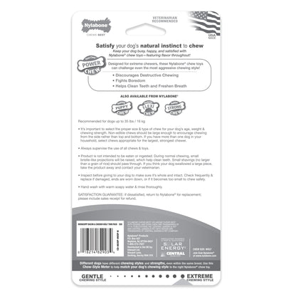 Nylabone Power Chew Bacon  Chicken Durable Dog Chew Toy Pack Bacon  Chicken, 1ea/Medium/Wolf  Up To 35 Lbs. 2 ct