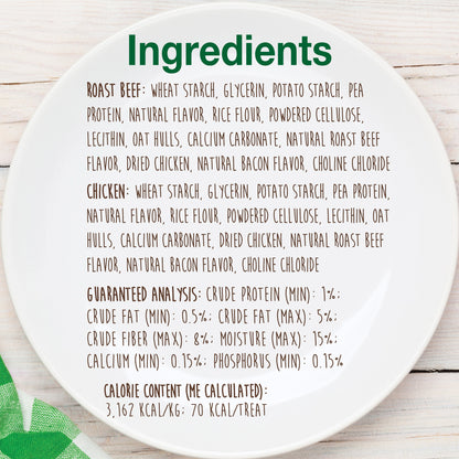 Nylabone Healthy Edibles AllNatural Long Lasting Chew Treats Roast Beef  Chicken, 1ea/XS/Petite  Up To 15 Lbs. 8 ct