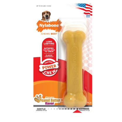 Nylabone Power Chew Dog Toy Peanut Butter, 1ea/Medium/Wolf  Up To 35 Lbs. 1 ct