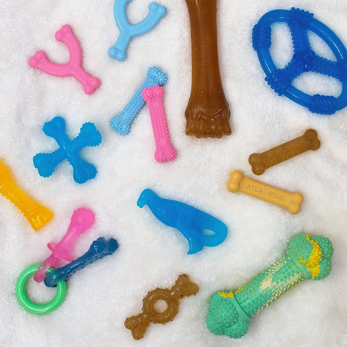 Nylabone Just for Puppies Teething Chew Ring Bone Flavor Medley  Chicken, 1ea/XS/Petite  Up To 15 Lbs. 2 ct