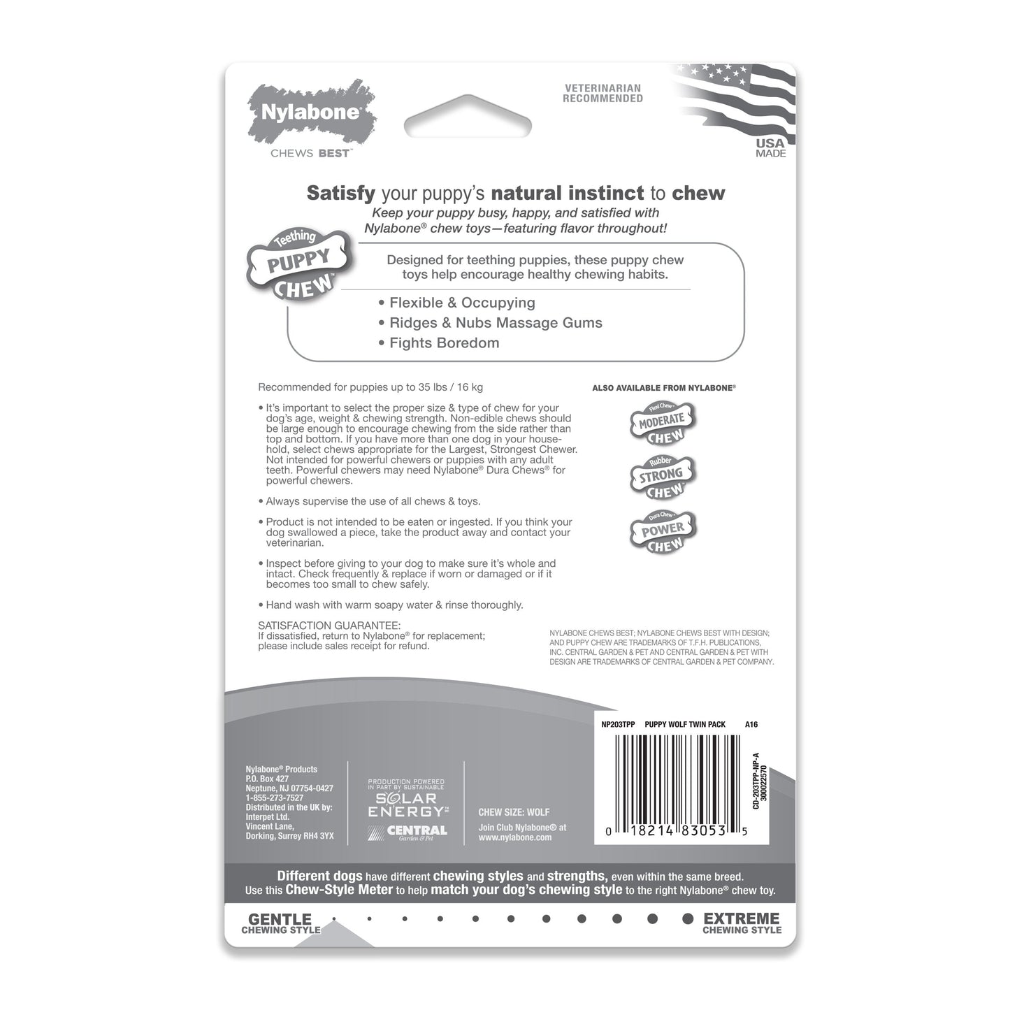 Nylabone Just for Puppies Teething Chew Ring Bone Chicken, 1ea/Medium/Wolf  Up To 35 Lbs. 2 ct