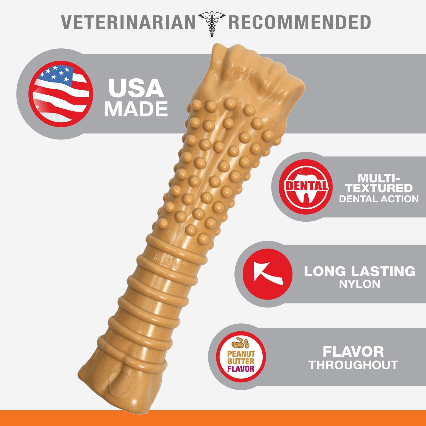 Nylabone Power Chew Dog Toy Peanut Butter, 1ea/XL/Souper  50 Lbs. 1 ct