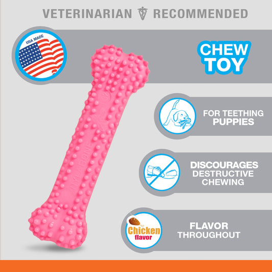 Nylabone Puppy Teething  Soothing Flexible Chew Toy Chicken, Pink, 1ea/XS/Petite  Up To 15 Lbs. 1 ct