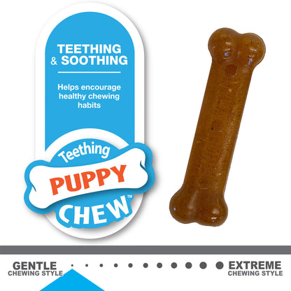 Nylabone Classic Puppy Chew Flavored Durable Dog Chew Toy Chicken  Peanut Butter, 1ea/XS/Petite  Up To 15 Lbs. 2 ct