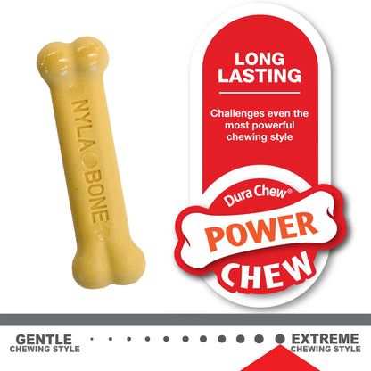 Nylabone Classic Puppy Chew Flavored Durable Dog Chew Toy Chicken  Peanut Butter, 1ea/XS/Petite  Up To 15 Lbs. 2 ct