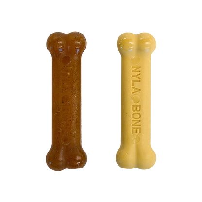 Nylabone Classic Puppy Chew Flavored Durable Dog Chew Toy Chicken  Peanut Butter, 1ea/XS/Petite  Up To 15 Lbs. 2 ct
