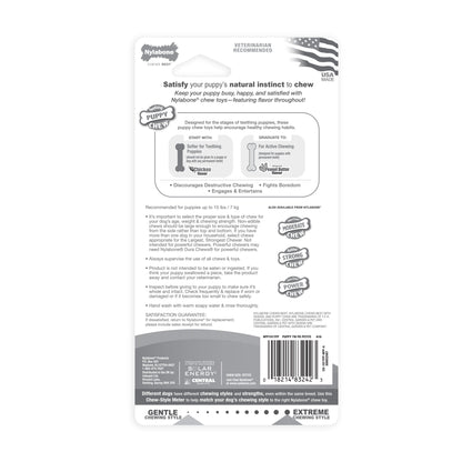 Nylabone Classic Puppy Chew Flavored Durable Dog Chew Toy Chicken  Peanut Butter, 1ea/XS/Petite  Up To 15 Lbs. 2 ct