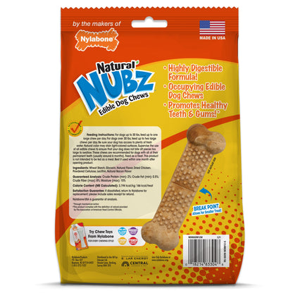 Nylabone Natural Nubz Chicken Dog Treats Chicken, 1ea/Large  30 Lbs. 12 ct