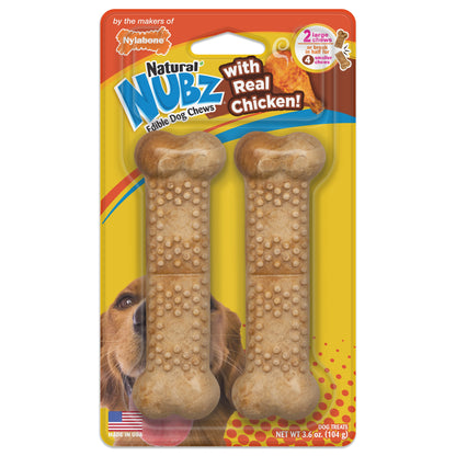 Nylabone Natural Nubz Chicken Dog Treats Chicken, 1ea/Large  30 Lbs. 2 ct