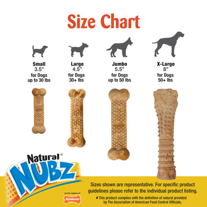 Nylabone Natural Nubz Chicken Dog Treats Chicken, 1ea/Large  30 Lbs. 2 ct